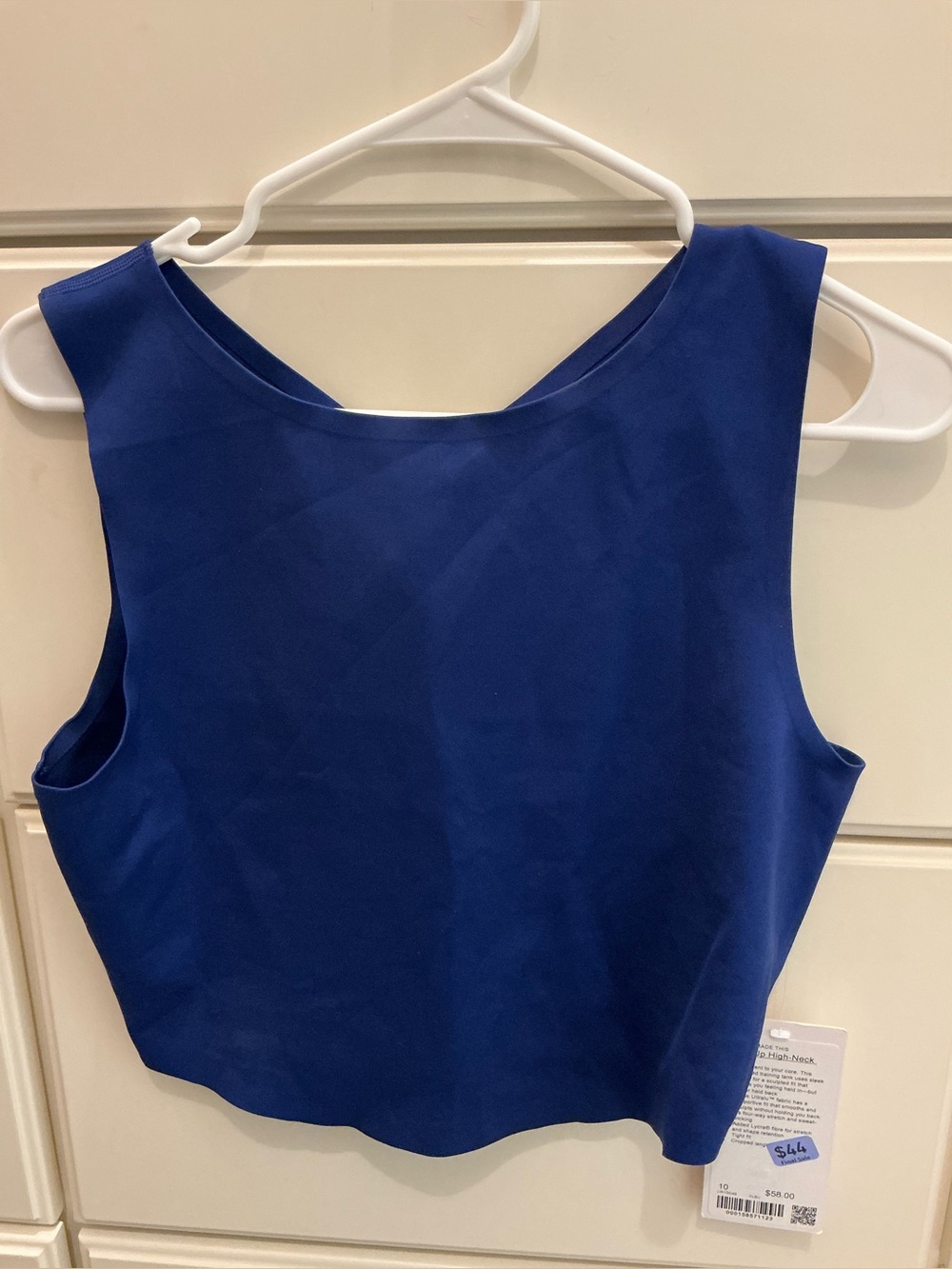lululemon glow up high neck tank. Size 10 NWT club blue